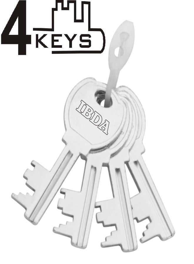 IBDA 2 Locks with Same Key | Multiple Locks with Single Key | Steel Body | Common Key Lock | Push Lock for Home, Shutter, gate, Door, kadi, Shop, Outdoor, Indoor | Same Key Lock Set of 2 with 4 Keys - Image 5